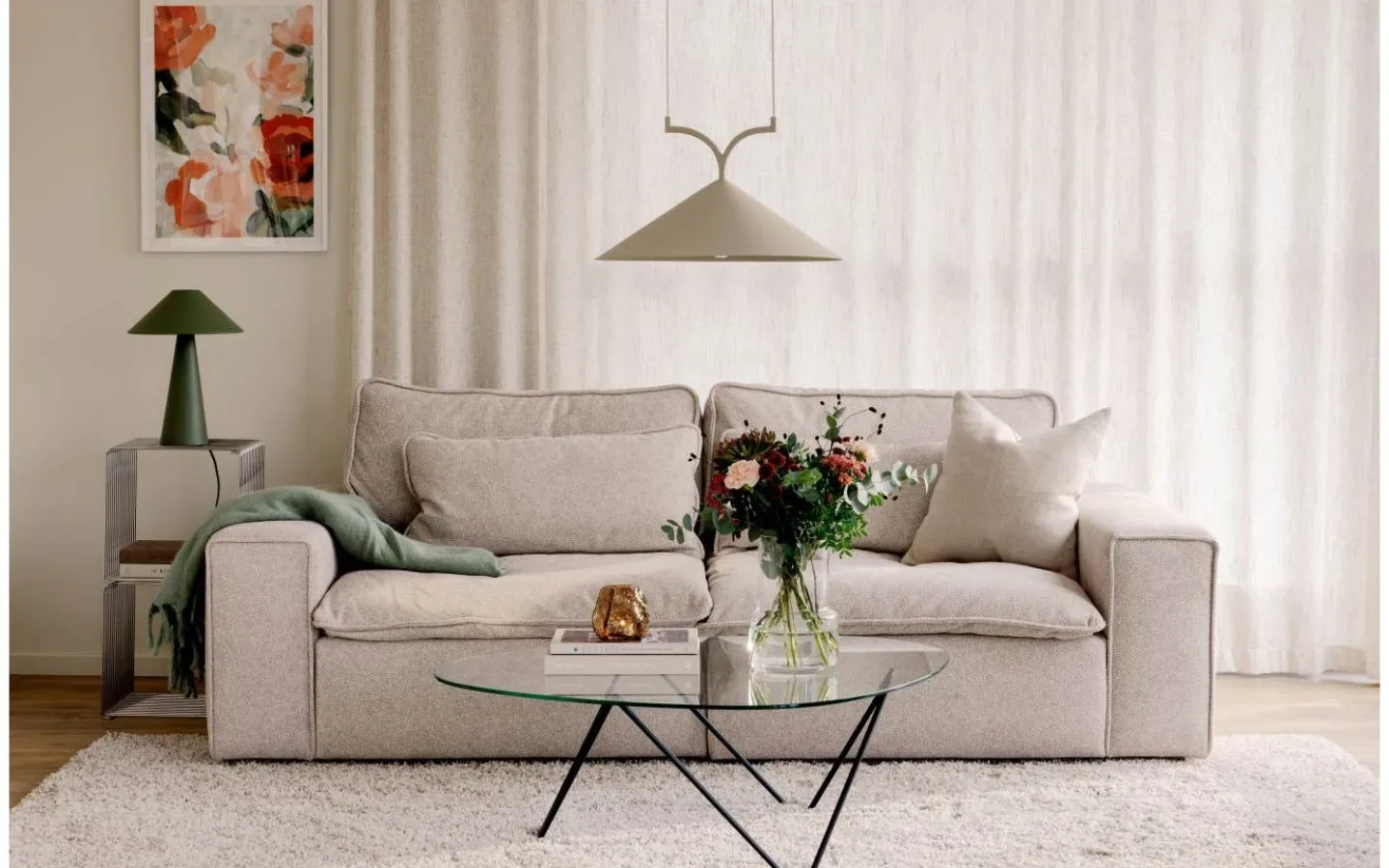 Stora Taklampor Ø50-69 Cm<Globen Lighting Curve Taklampa 50cm Beige