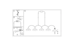 Curve Taklampa 165cm Vit