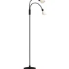 Golvläslampor<Herstal Cut Dubbel Golvlampa 140cm Svart/Opalgas