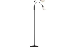 Golvläslampor<Herstal Cut Dubbel Golvlampa 140cm Svart/Opalgas
