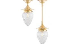 Plafonder<Karlskrona Lampfabrik Dahlberg - Rörpendel 80 - Mässing