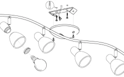 Eglo Dakar Takspotlight 65cm Nickel* Avlånga Takspotlights|Takspot Med Minst 4 Lampor