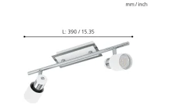 Avlånga Takspotlights|Takspot Med 2 Lampor<Eglo Davida Takspotlight 39cm GU10 LED 3000K 2x5W Vit