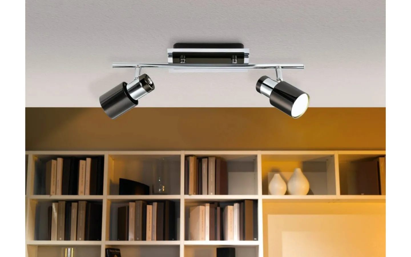 Eglo Davida Takspotlight 39cm GU10 LED 3000K 2x4,6W Nickel* Takspot Med 2 Lampor|Avlånga Takspotlights