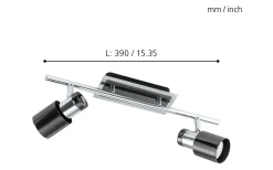 Eglo Davida Takspotlight 39cm GU10 LED 3000K 2x4,6W Nickel* Takspot Med 2 Lampor|Avlånga Takspotlights