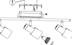 Davida Takspotlight 58cm GU10 LED 3000K 3x5W Vit