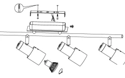Avlånga Takspotlights|Takspot Med Minst 4 Lampor<Eglo Davida Takspotlight 78cm GU10 LED 3000K 4x5W Vit