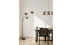 Reality Davos Golvlampa 3-delad E14 matt svart/grå* Golvlampor|Golvläslampor