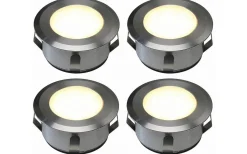 Bolthi Decklight 70mm 4-pack Frostat glas Connect 12V Rostfritt Stål IP67* Decklights Led|Bolthi Connect 12V