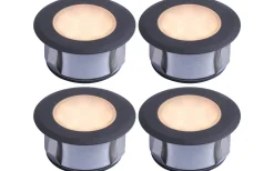 Decklight 70mm 4-pack Frostat glas Bolthi Connect 12V Antracit IP67