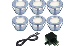 Decklights Led|Bolthi Connect 12V<Bolthi Decklight 45mm 6-pack Frostat glas Komplett Connect 12V Rostfritt Stål IP67