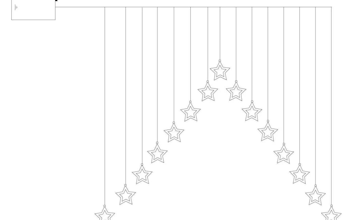 DecyStar Batteridriven Ljusgardin 1,2m Transparent Inomhus