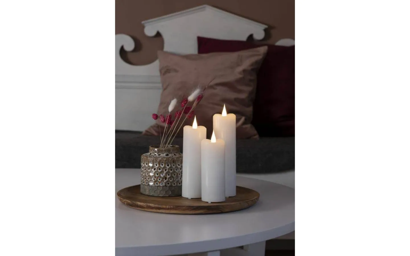 Konstsmide Deep Batteridrivet Blockljus 5x17,8 cm Vit* Blockljus Inomhus|Blockljus Inomhus