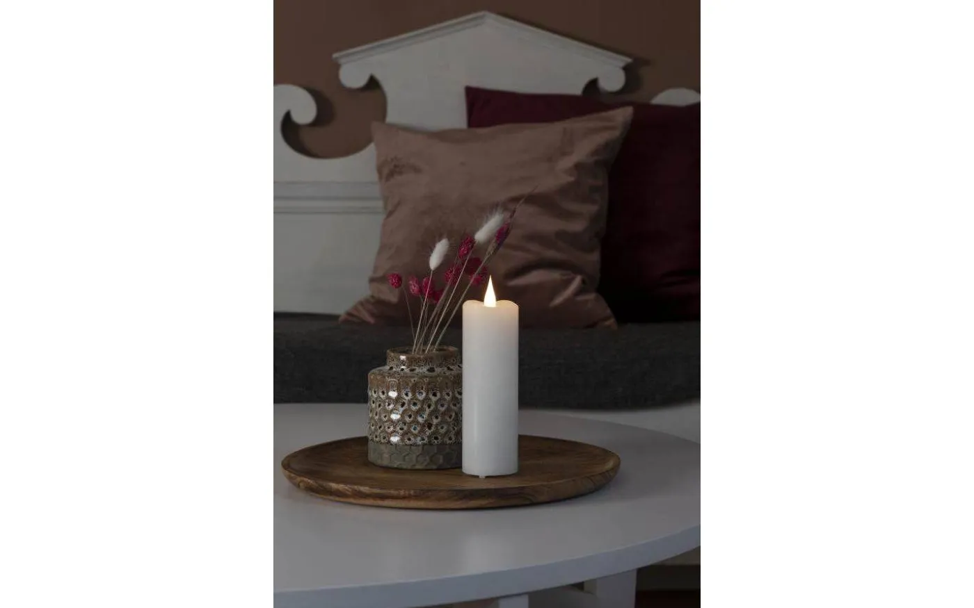 Deep Batteridrivet Blockljus 5x15,2cm Vit