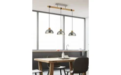 Trio Lighting Delhi Takpendel 3-delad E27 antik stål* Avlånga Taklampor