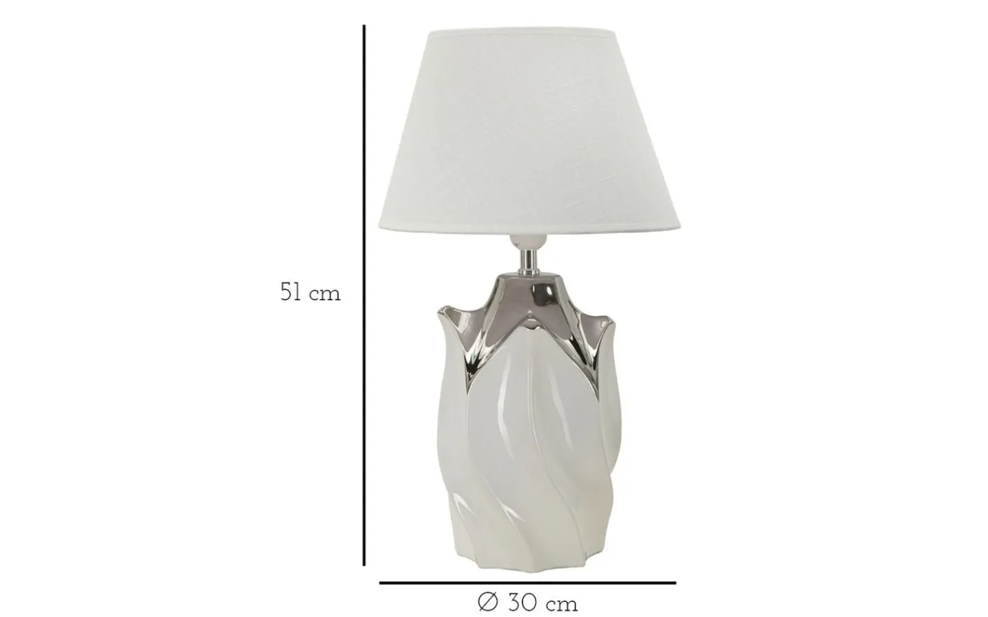 Mauro Ferretti Delta Bordslampa 51cm Silver/Vit* Bordslampor