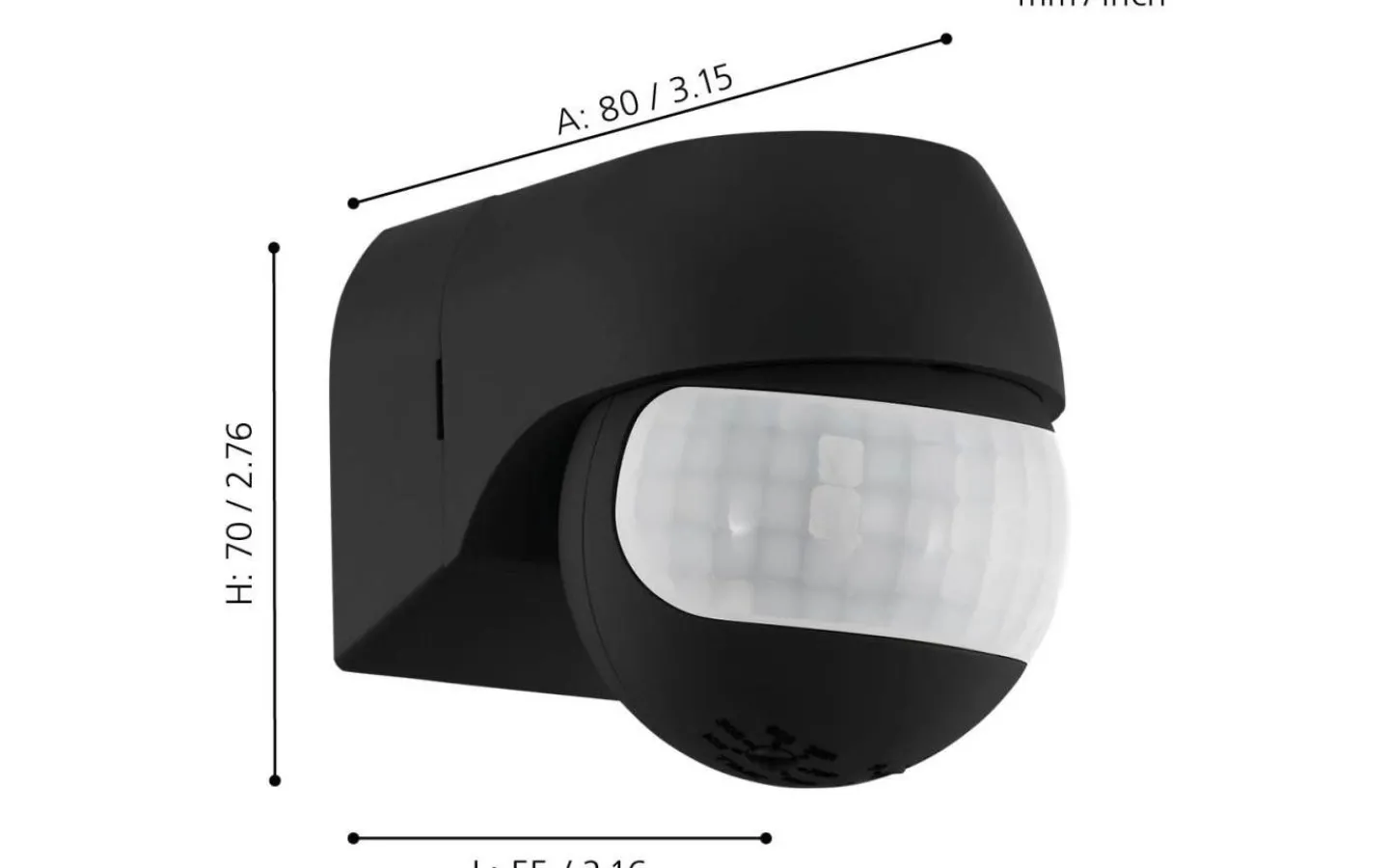 Strömbrytare & Vägguttag<Eglo Detect Me 1 Rörelsesensor Svart IP44