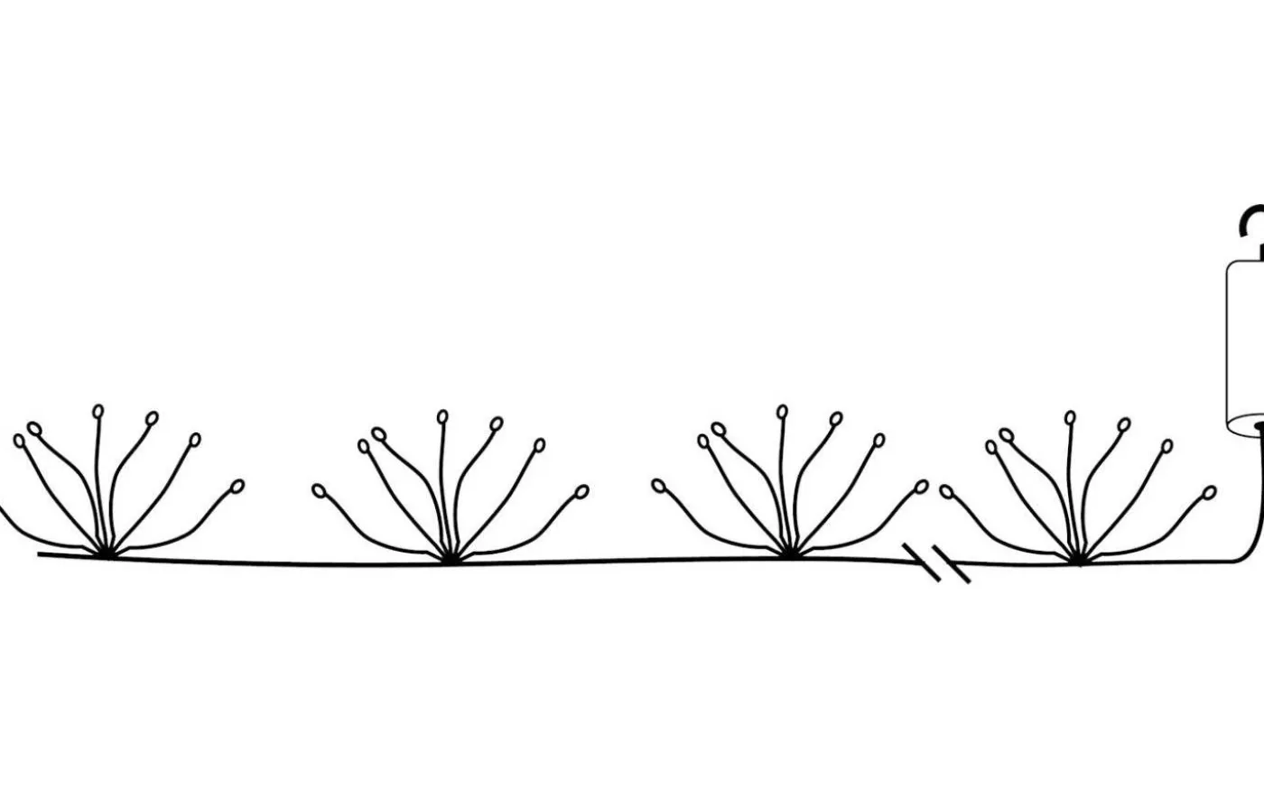 Dew Drop Flower Batteridriven Ljusslinga Svart 2,1m IP44