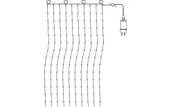 Dew Drop Ljusgardin 1x2m 3000K Silver