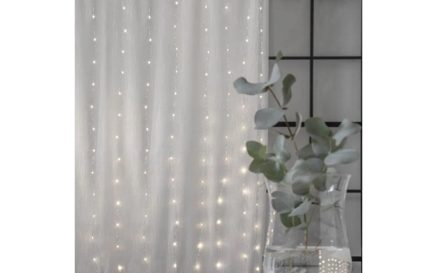 Dew Drop Ljusgardin 1x2m 3000K Silver