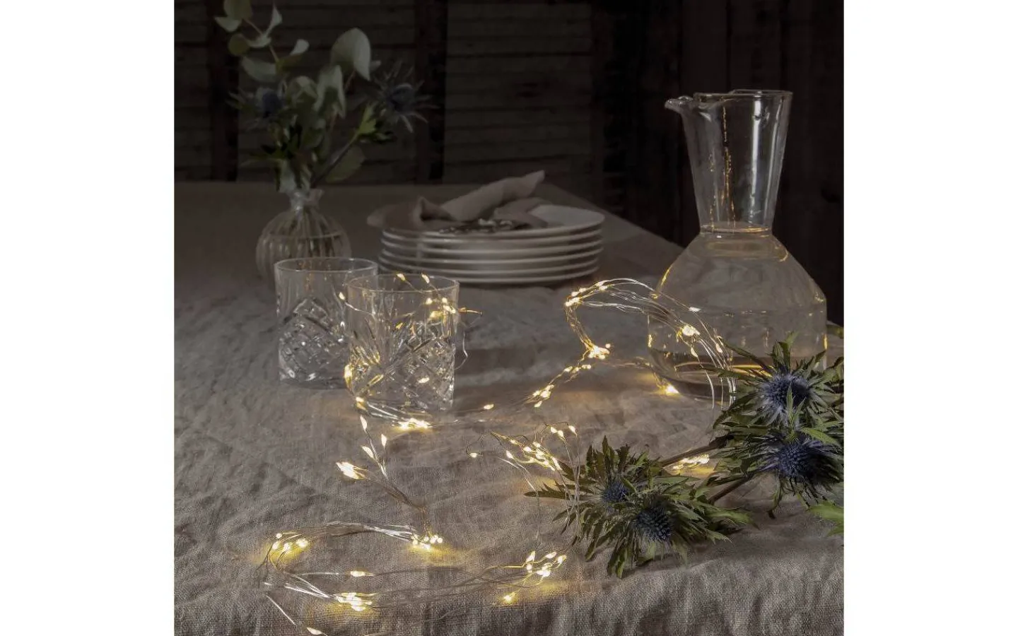 Star Trading Dew Drop Ljusslinga 1,4m Silver* Dew Drop Slingor