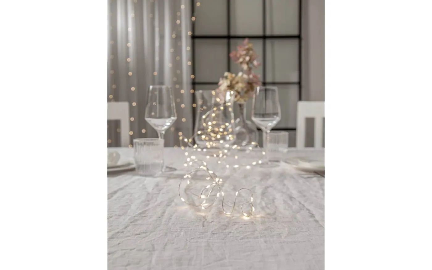 Dew Drop Ljusslinga 5m Silver Varmvit