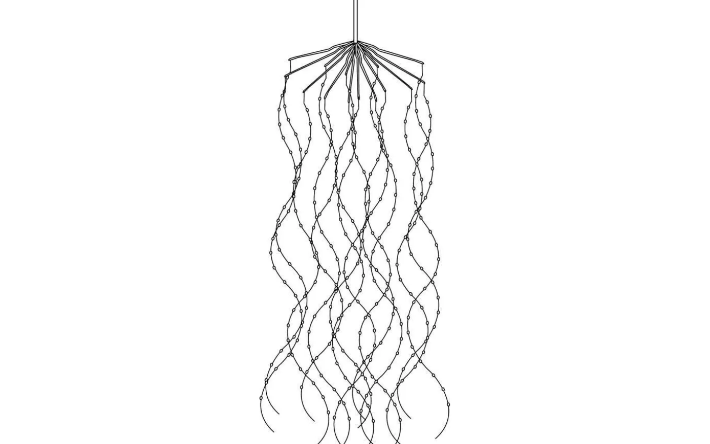 Dew Drop Rund Ljusgardin 0,45x3,2xm Silver