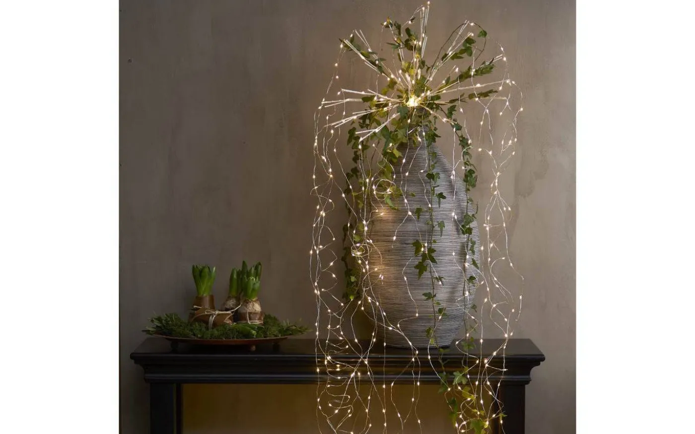 Dew Drop Rund Ljusgardin 0,45x3,2xm Silver