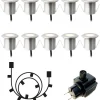 Lightson Dexter Decklight 10-pack LED 3000K 10x0,5W Aluminium* Decklights Led|Lightson Garden Plug & Play