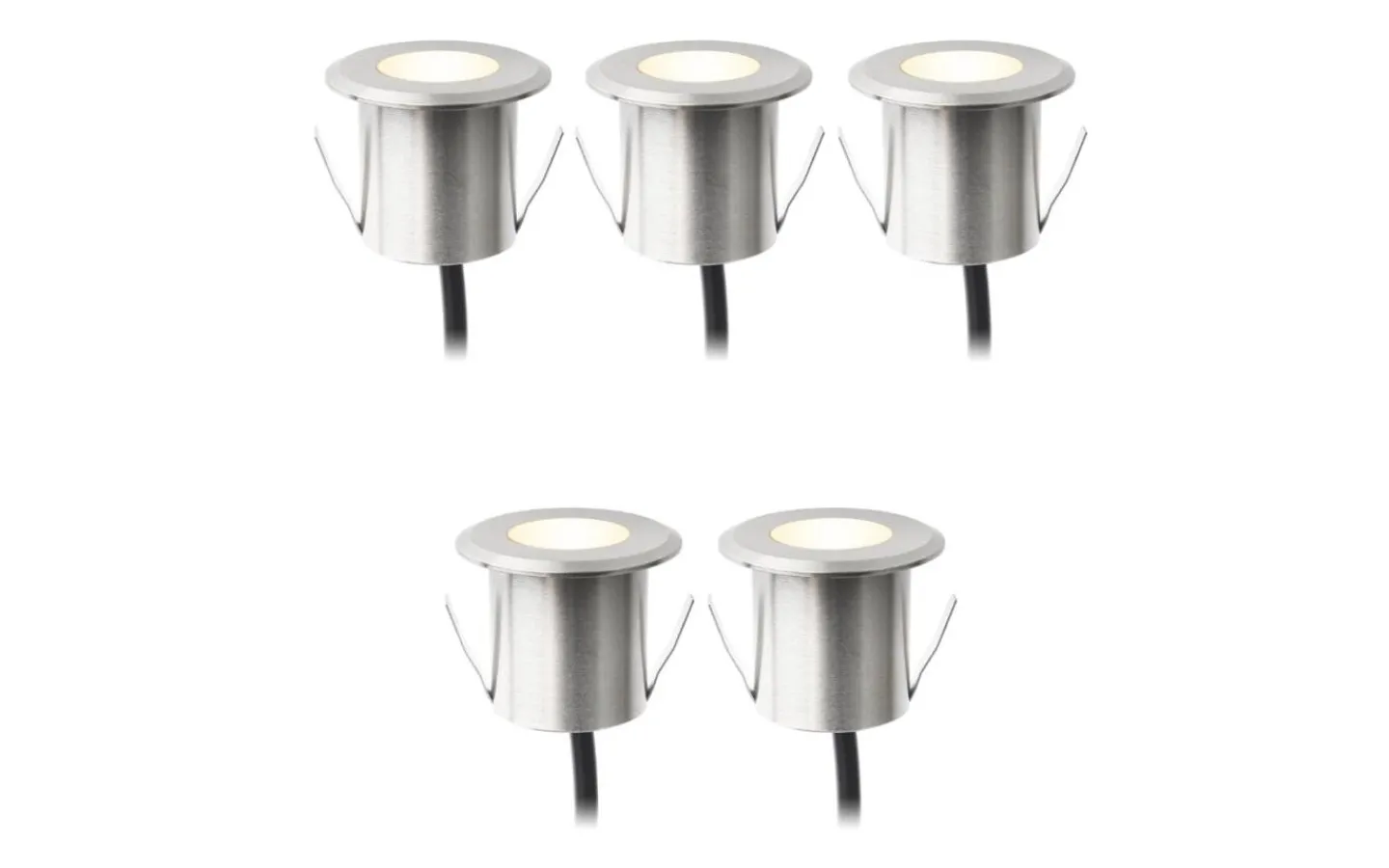 Lightson Dexter Decklight 5-pack LED 3000K 5x0,5W Aluminium* Decklights Led|Lightson Garden Plug & Play