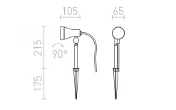 Direzza Markspot på spjut Antracitgrå 230V GU10 IP54