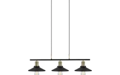 Kök & Matplats|Avlånga Taklampor<Globen Lighting Disc 3 Taklampa 96cm 3xE27 Svart/Borstad Mässing