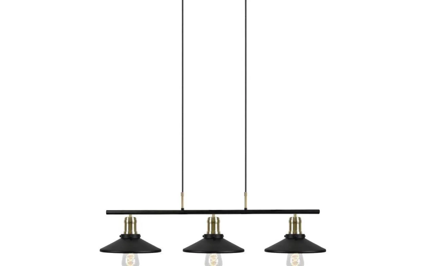 Kök & Matplats|Avlånga Taklampor<Globen Lighting Disc 3 Taklampa 96cm 3xE27 Svart/Borstad Mässing