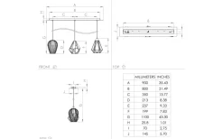 Eglo Distaff Taklampa 90cm Svart* Avlånga Taklampor