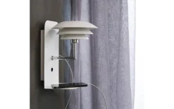 Dyberg Larsen DL20 Vägglampa USB Vit/Krom* Läslampor