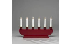 Donya Adventsljusstake 6L 26cm Röd/Mässing
