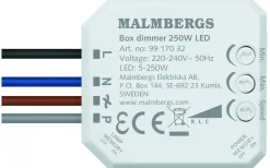 Cee,Skarvkabel,Central,Dimmrar<Malmbergs Dosdimmer, 5-250W LED