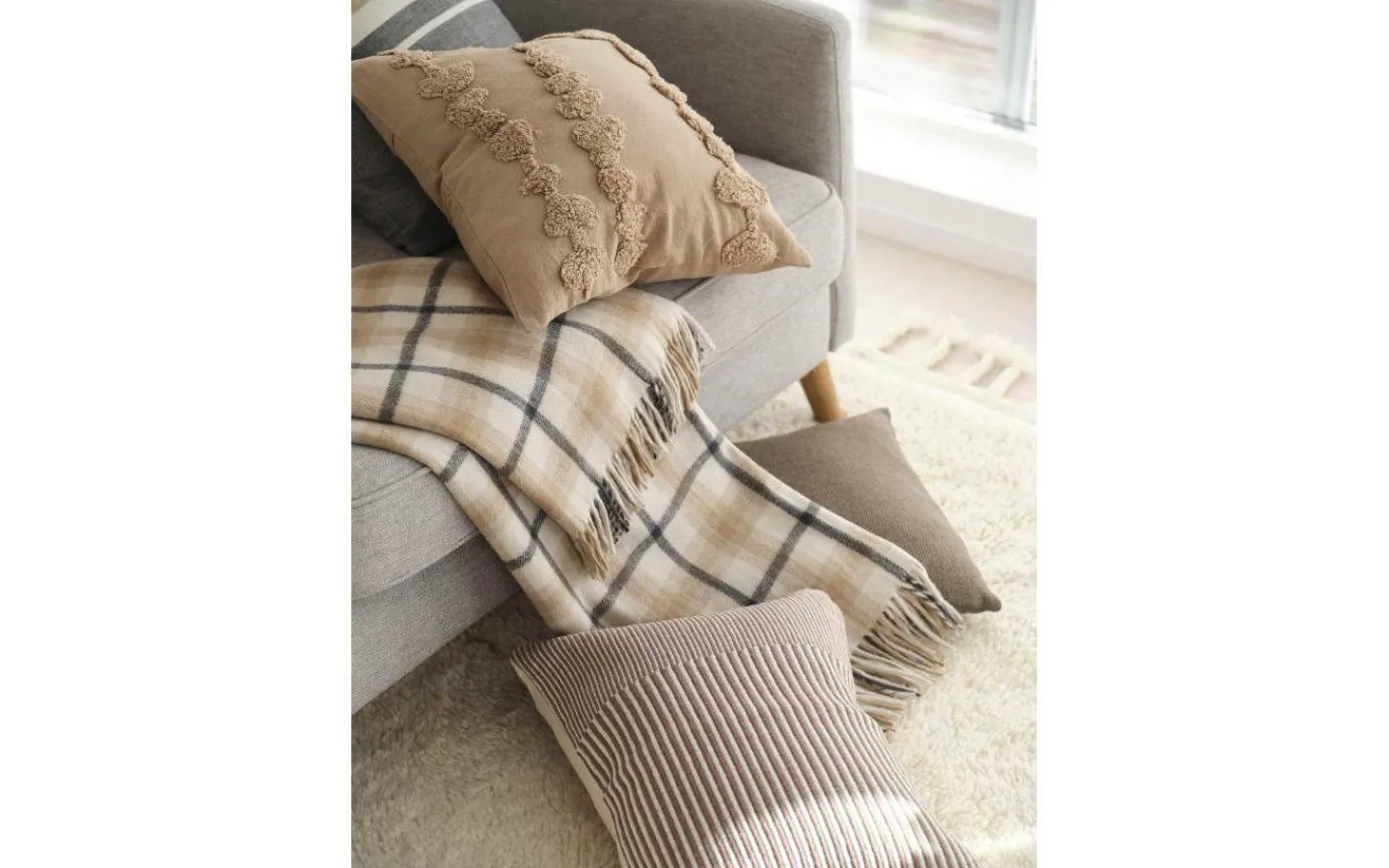 Svanefors Dotty Kuddfodral 45x45cm Iskaffe* Kuddfodral