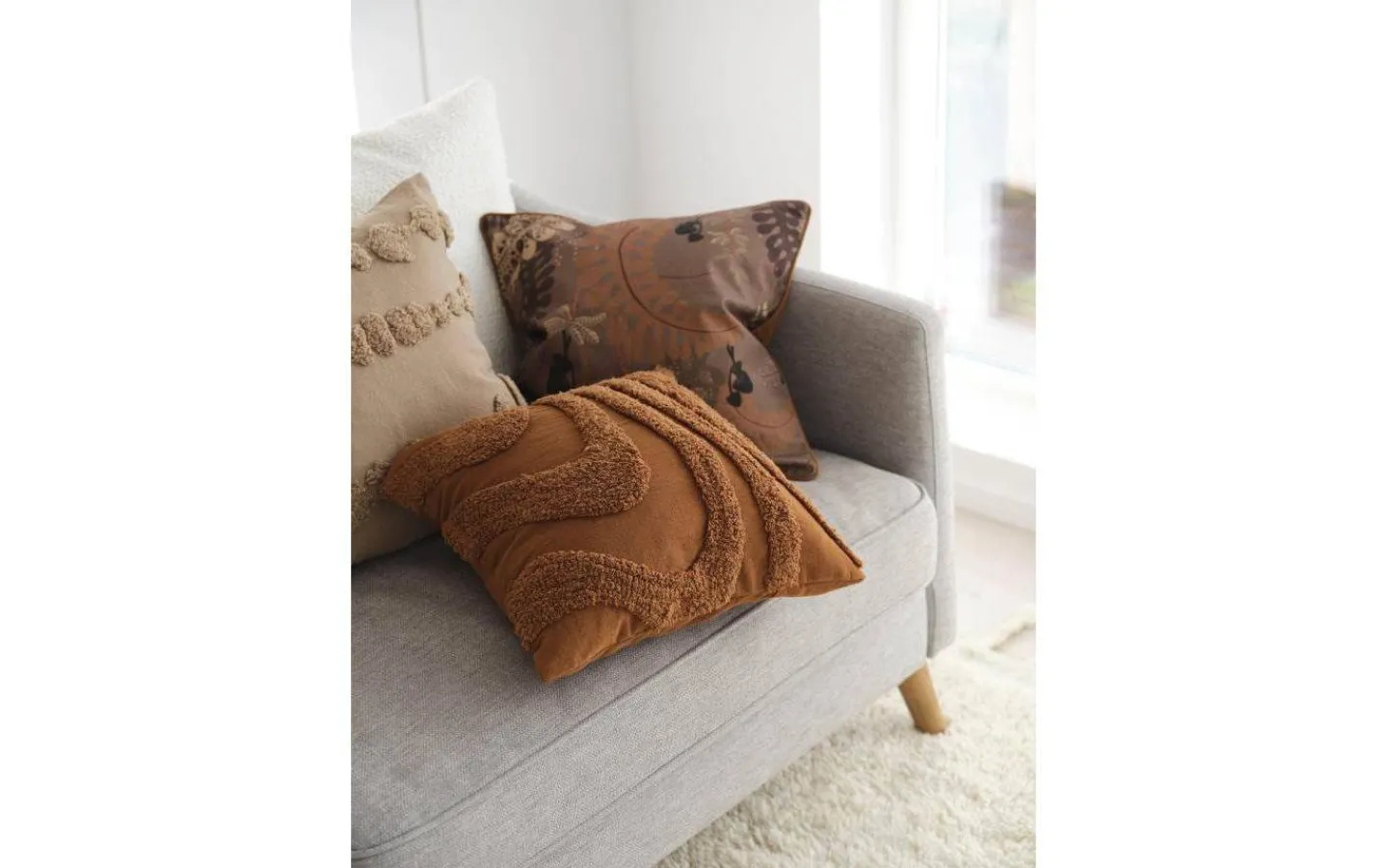 Svanefors Dotty Kuddfodral 45x45cm Iskaffe* Kuddfodral