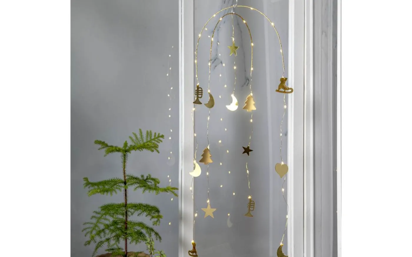 Dream Batteridriven Mobil med belysning 90cm Guld