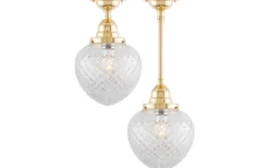 Karlskrona Lampfabrik Droppskärm 100/190 - Klart rutslipat kristallglas* Reservglas Och Reservdelar