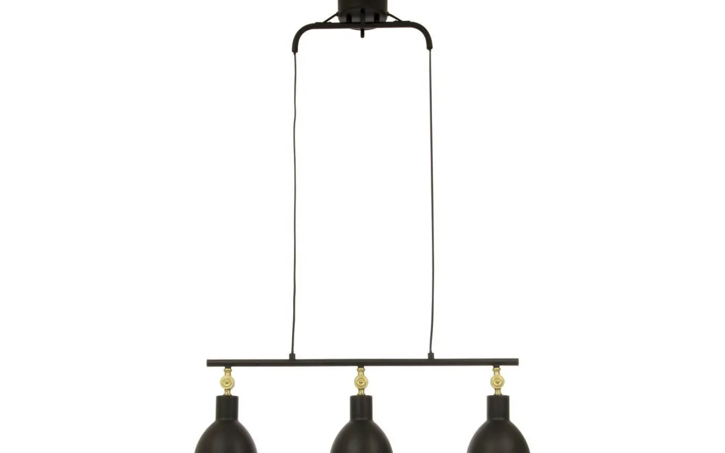 Aneta Dublin Taklampa 76cm Svart/Matt Mässing* Avlånga Taklampor