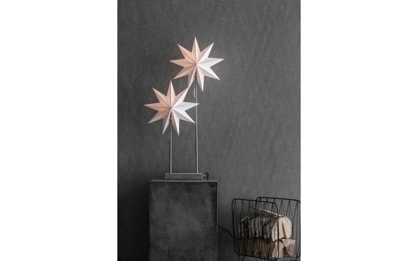 Duva Dubbel Julstjärna 80cm Grå/Vit