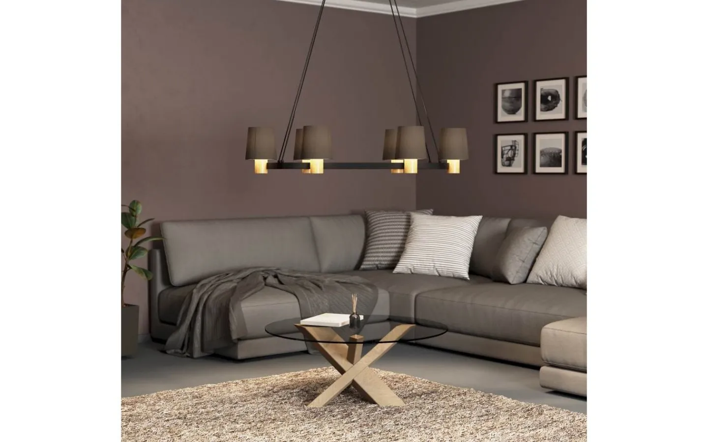 Eglo Edale Taklampa 108cm Natur* Stora Taklampor Ø70-150 Cm