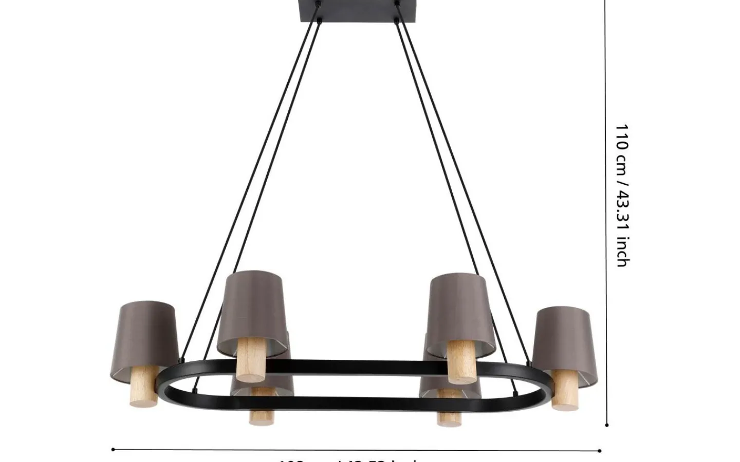 Eglo Edale Taklampa 108cm Natur* Stora Taklampor Ø70-150 Cm