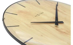 NeXtime Edge Wood Dome Väggklocka Ø35cm Ljusbrun* Väggklockor