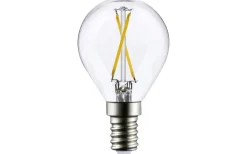 Malmbergs Effektiv filament LED-lampa, klot, klar, 2,2W, E14, 230V, MB* Ljuskällor