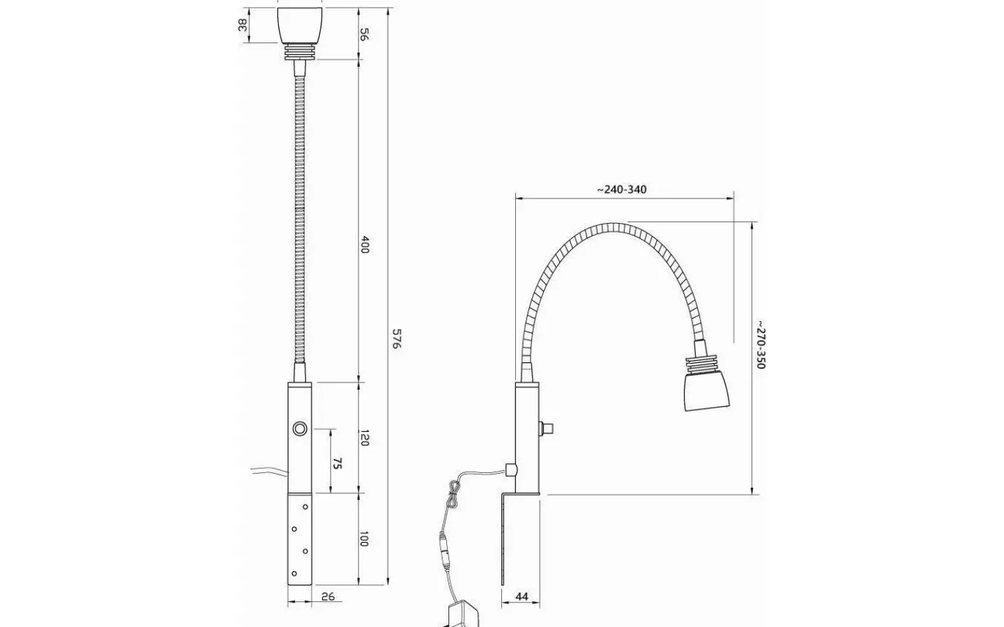 Aneta Eketorp Sänglampa LED 3W 2700K Svart/Matt Mässing* Läslampor