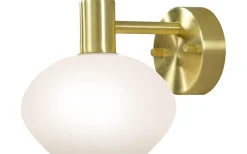 Badrumslampor Vägg<Aneta Elba Vägglampa Matt Mässing/Opalvit IP44