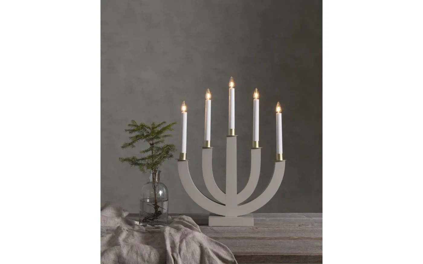 Eli Adventsljusstake Beige 47cm